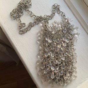 Slinky crystal lipstick bag with metal chain